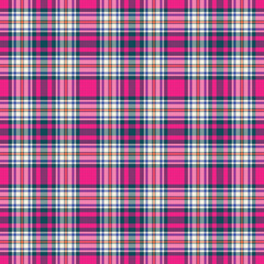 Wall Mural - Summer Plaid Check Seamless Pattern - Cute plaid check repeating pattern design