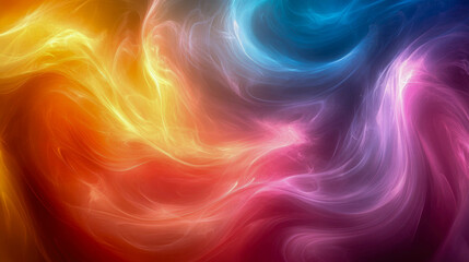 Poster - Abstract glowing neon light trails with vivid colors of red, orange, and purple