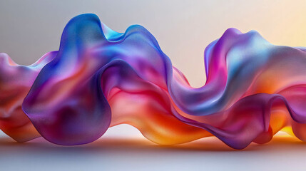 Poster - Flowing colorful ribbon on a white background, representing creativity, design, and modern simplicity