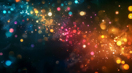 Colorful abstract bokeh lights in a vibrant galaxy pattern