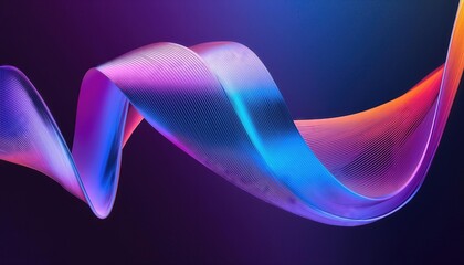 Poster - Abstract Fluid Iridescent Holographic Neon Curved Wave in Motion A Colorful D Render Featuring Dynamic Fluidity and Vivid Color Transitions for Modern Digital Art Enthusiasts