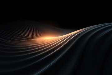 Poster - A black and white image of a wave with a bright orange spot in the middle. The image has a dreamy, ethereal quality to it, as if it were a painting or a photograph