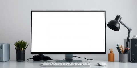 Wall Mural - Modern laptop mockup with a clear screen design, empty, copy space, mock-up