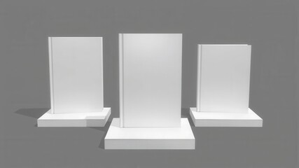Wall Mural - A mockup showcasing three different sizes of book covers, perfect for displaying designs and layouts, book, layout