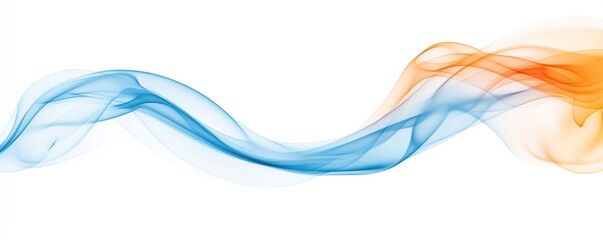 Poster - Abstract design with smooth blue and orange flowing shapes. Dynamic and colorful. Modern art style. Isolated design element. Suitable as wallpaper or background. Creates a sense of motion and flow.
