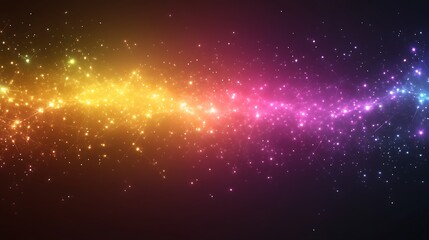 Poster - Abstract cosmic nebula with vibrant color gradients and glowing particles