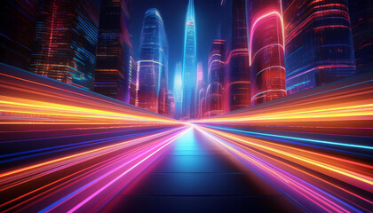 Wall Mural - abstract motion blur city
