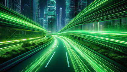 Wall Mural - abstract motion blur city