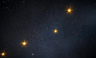 Wall Mural - A stunning view of a starry night sky filled with distant stars and cosmic clouds.