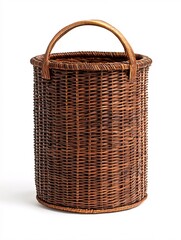 Poster - wicker basket isolated on white