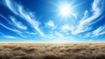 a peaceful blue sky with soft, blurred white clouds, creating a serene atmosphere with ample copy sp