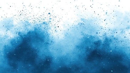 Poster - Abstract blue powder explosion on white background.