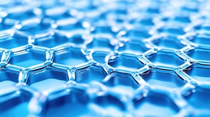 Poster - Abstract hexagonal blue network structure.