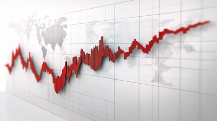 Canvas Print - Global Business Growth Graph Showing Financial Trends and Metrics