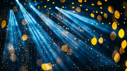 Canvas Print - Bright beams of light illuminate a vibrant dance floor at an evening celebration. 