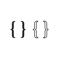 Poster - Curly brace, bracket line icon. vector flat black simple illustration for web and app..eps