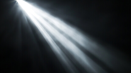 Poster - Bright beams of light pierce through dark space in a dramatic display. 
