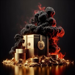 Poster - Abstract smoked display pedestal in various colors on black and white backgrounds