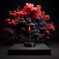 Poster - Abstract smoked display pedestal in various colors on black and white backgrounds