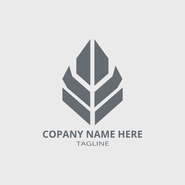 Modern geometric logo design with abstract shapes resembling a monogram. 
The placeholder text reads 