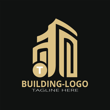 Modern Architectural Building Logo Design for Real Estate and Construction.