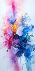 Poster - A vibrant abstract artwork showcasing a blend of flowing colors, evoking emotions and imagination through delicate shapes and patterns.