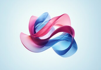 Poster - Abstract flowing pink and blue translucent shapes.