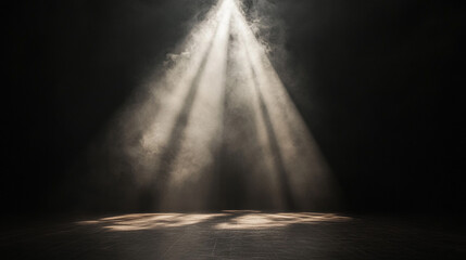 Poster - Dramatic lighting creates an enchanting atmosphere in a dark space. 