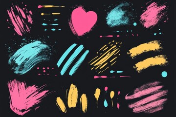 Poster - Vibrant Abstract Paint Strokes: A Collection of Colorful Artistic Textures