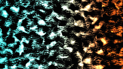 Poster - Abstract bokeh or glitter lights on multi-color background. Circles and wave defocused particles. Design template