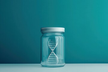 Poster - Health info medical privacy concept. Exploring genetic research laboratory digital art modern environment close-up view dna concept