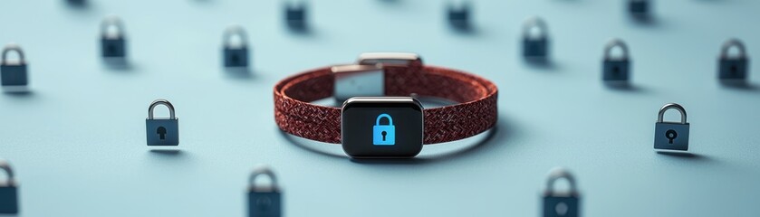 Poster - Enhancing digital security with smart lock technology modern workspace product showcase minimalist design close-up innovation