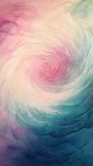 Wall Mural - A painting of a spiral with a blue and pink swirl. The colors are vibrant and the spiral appears to be full of life