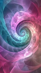 Wall Mural - a colorful spiral with a purple and blue center and a pink and green outer edge. the spiral is made 