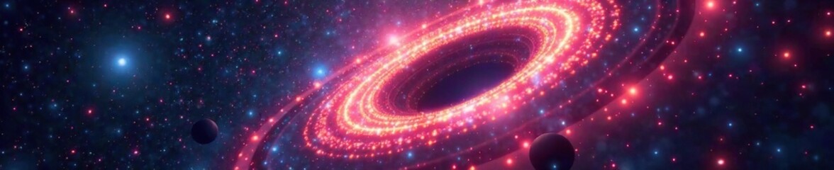 Wall Mural - Black Hole Atmosphere Background with Cosmic Rays, radiation, atmosphere