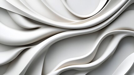 Abstract White Wave Design: Elegant Curves and Fluid Forms