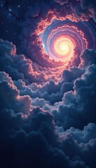 Wall Mural - Void filled with swirling clouds of dark, misty energy, cosmic, misty, mystical