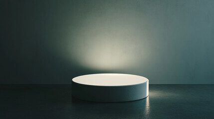 Poster - Create an ambient lighting display using a round platform in a minimalist setting. 