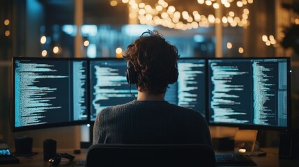 Programmer Working Late at Night