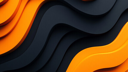 Poster - dynamic ripples of orange and black layers create a striking visual in modern design