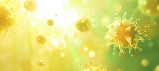 Poster - Microscopic view of virus cells with light.