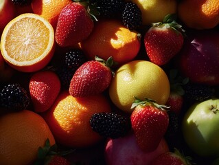 Poster - Fresh fruits assortment, bright colors.