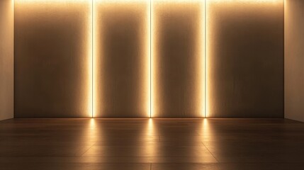 Poster - minimalist interior space with soft ambient lighting and warm glow