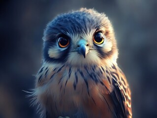 Aufkleber - Close-up of a cute juvenile hawk.