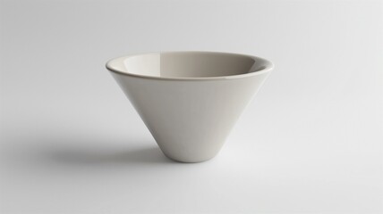 Photorealistic image of a ceramic coffee dripper with a cone shape, isolated on a white background
