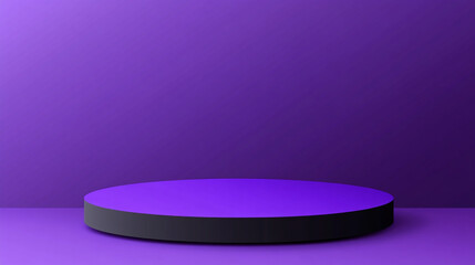Poster - Stage platform with vibrant purple background for events and presentations. 