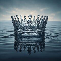 Sketch a crown made of water that constantly changes shape.

