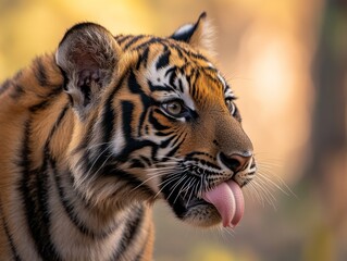 Poster - Tiger cub sticking its tongue out.