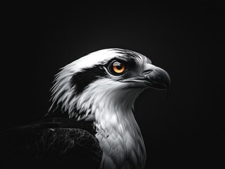 Poster - Osprey head close-up with orange eye.