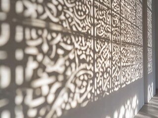 Poster - Light and shadow from patterned wall.